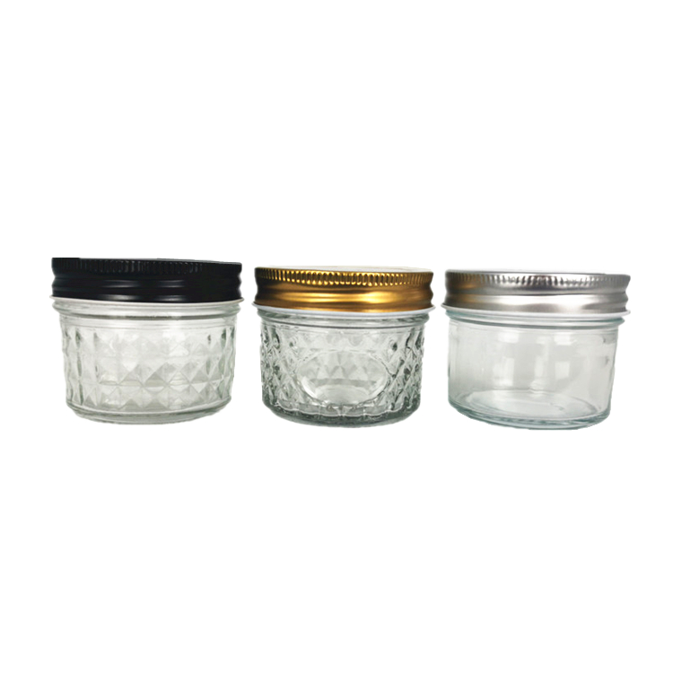 100-650ml Wide mouth caviar jars glass food containers for cubilose with metal cap