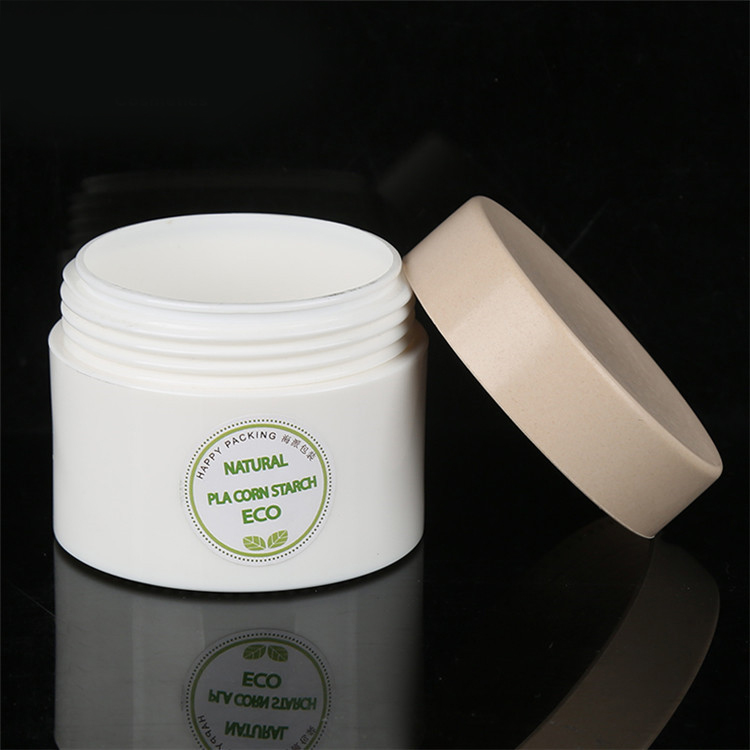100% Compostable Custom Biodegradable Jar Cosmetic Packaging 15g 30g 50g 100g Pla Plastic Cosmetic Cream Jar