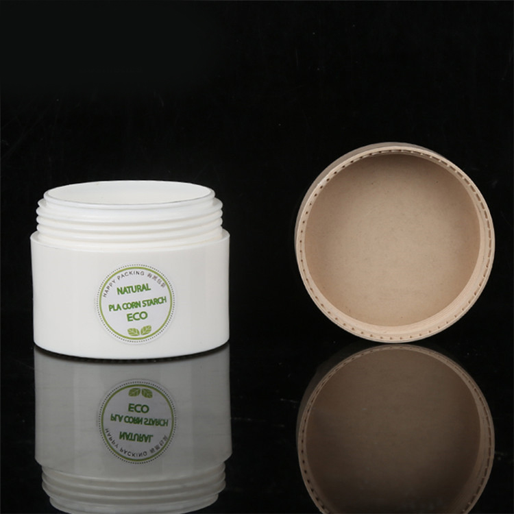 100% Compostable Custom Biodegradable Jar Cosmetic Packaging 15g 30g 50g 100g Pla Plastic Cosmetic Cream Jar