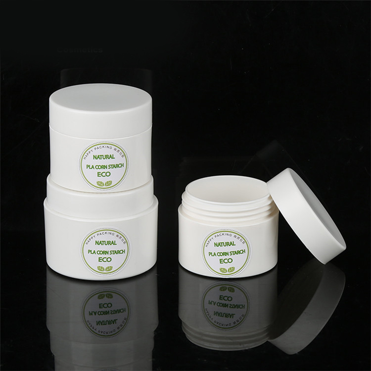 100% Compostable Custom Biodegradable Jar Cosmetic Packaging 15g 30g 50g 100g Pla Plastic Cosmetic Cream Jar