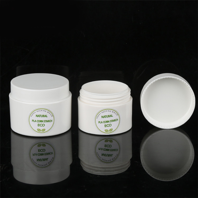 100% Compostable Custom Biodegradable Jar Cosmetic Packaging 15g 30g 50g 100g Pla Plastic Cosmetic Cream Jar