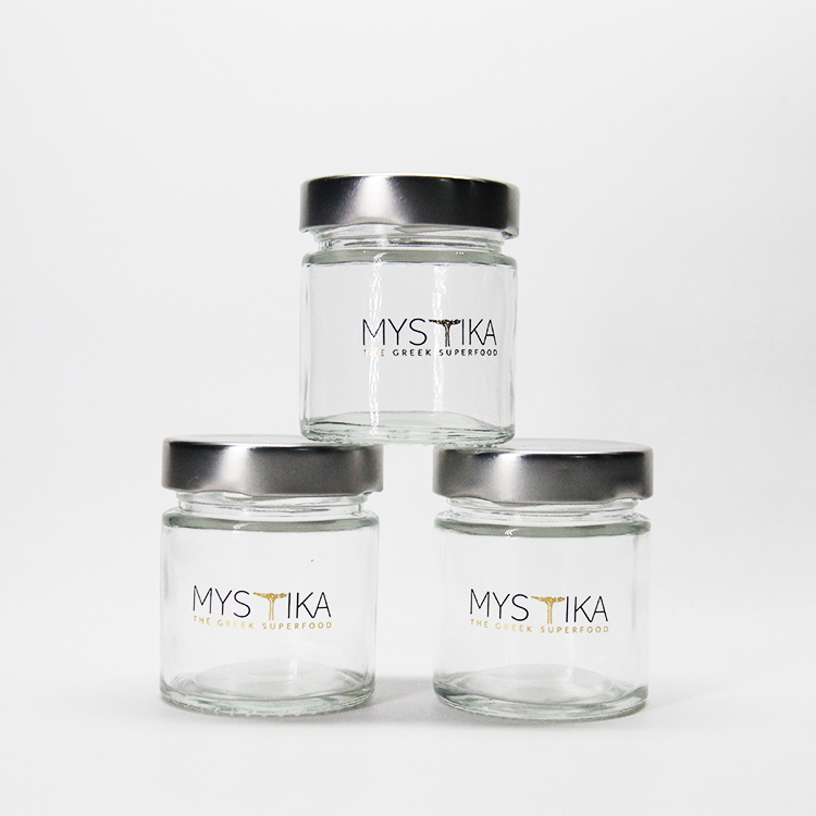 100 ML 280 ML Customized Logo Printing Clear Glass Jam Honey Jar with High Cover