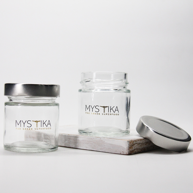 100 ML 280 ML Customized Logo Printing Clear Glass Jam Honey Jar with High Cover