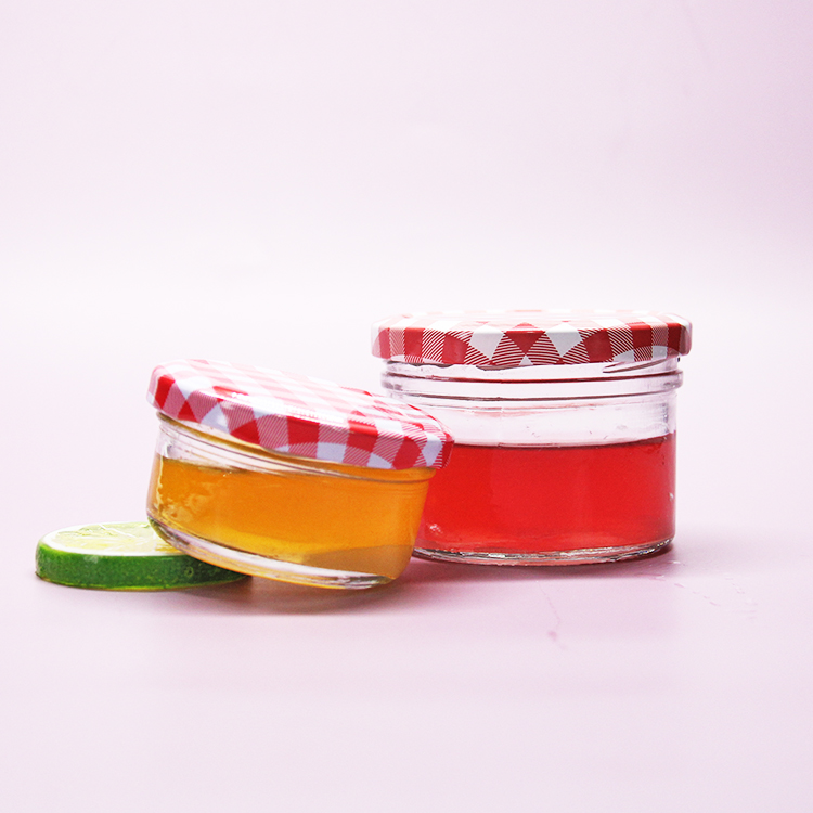 100 ML Round Glass Jam Jar Caviar Jar with Metal Cap