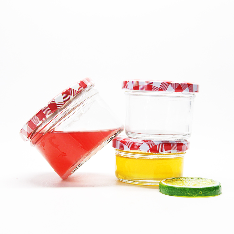 100 ML Round Glass Jam Jar Caviar Jar with Metal Cap