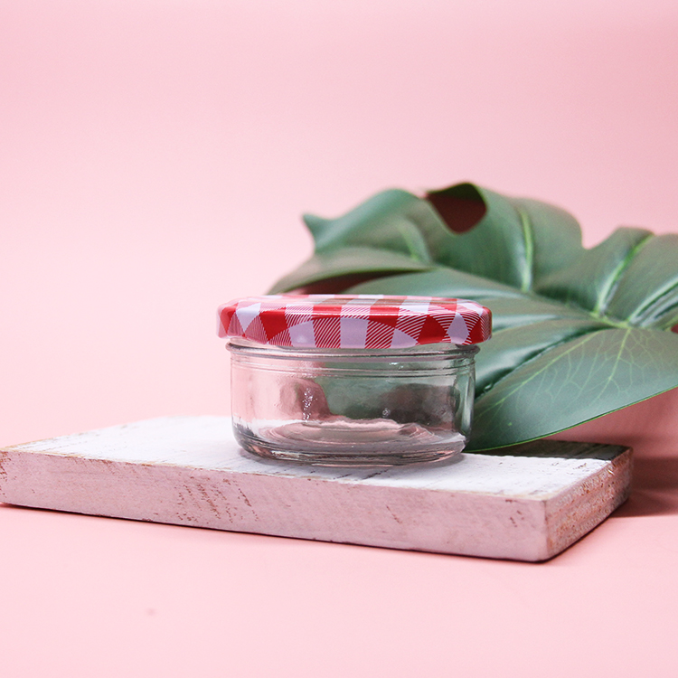 100 ML Round Glass Jam Jar Caviar Jar with Metal Cap
