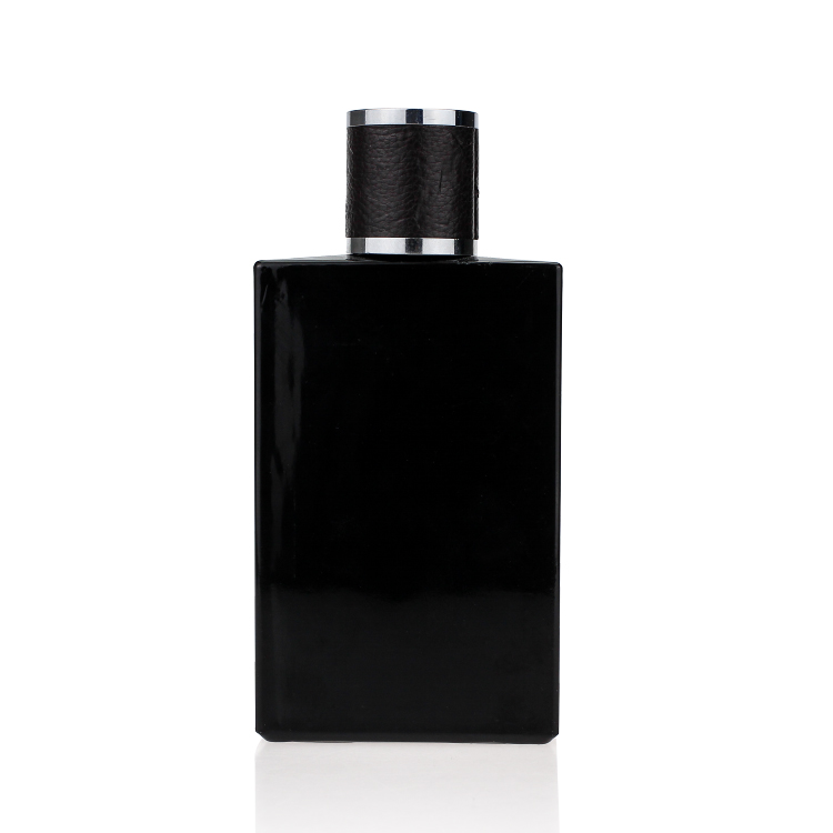 100 Ml Black White China Vintage Glass Square Perfume Bottles With Pump For Perfume Packaging