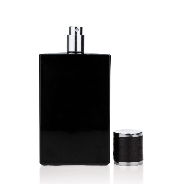 100 Ml Black White China Vintage Glass Square Perfume Bottles With Pump For Perfume Packaging