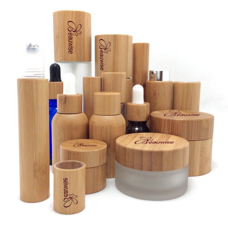 100% biodegradable bamboo jar wooden skin care cream bottle wooden cream jar bamboo cosmetic bottle