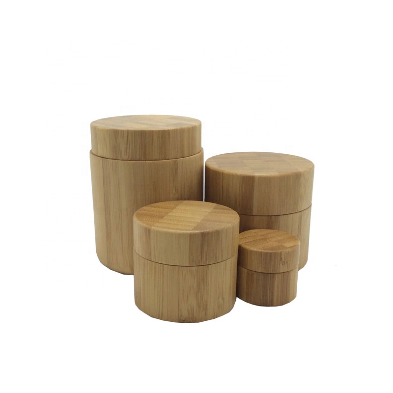 100% biodegradable bamboo jar wooden skin care cream bottle wooden cream jar bamboo cosmetic bottle