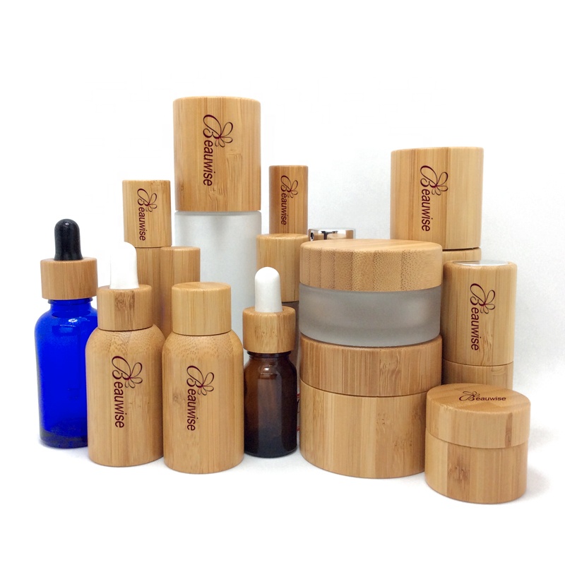 100% biodegradable bamboo jar wooden skin care cream bottle wooden cream jar bamboo cosmetic bottle