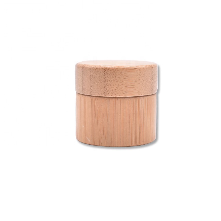 100% eco friendly no inner bamboo lid 5g natural cosmetic jar bamboo glass jar