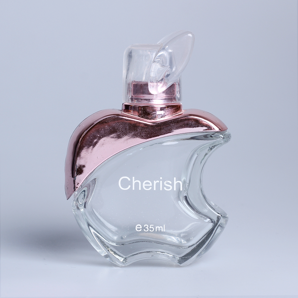 100 ml 100ml 85ml round clear size atomiser Apple shaped fancy spray glass perfume bottle with pump sprayer