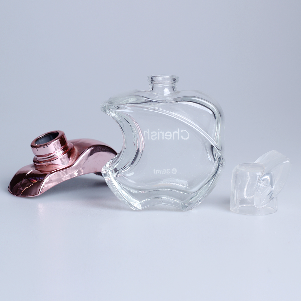 100 ml 100ml 85ml round clear size atomiser Apple shaped fancy spray glass perfume bottle with pump sprayer
