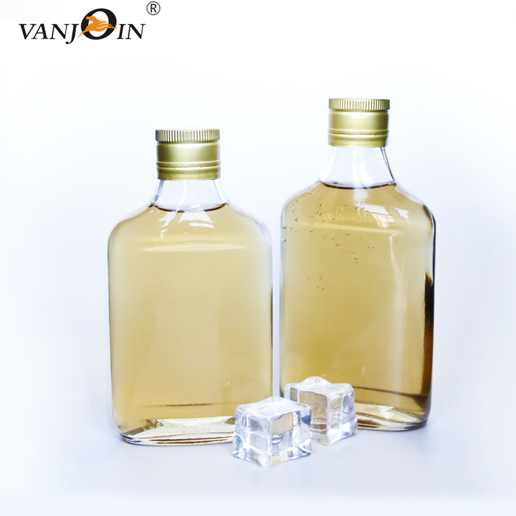 100 ml 200 ml 250 ml 500 ml Clear Flat Hip Flask Beverage Packing Cold Brew Coffee Whisky Glass Bottles For Liquor Tea