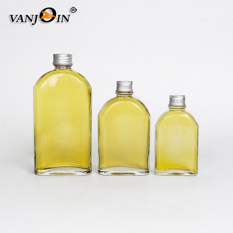 100 ml 200 ml 250 ml 500 ml Flat Hip Flask Beverage Packing Whisky Glass Bottles For Liquor Tea Cold Brew Coffee