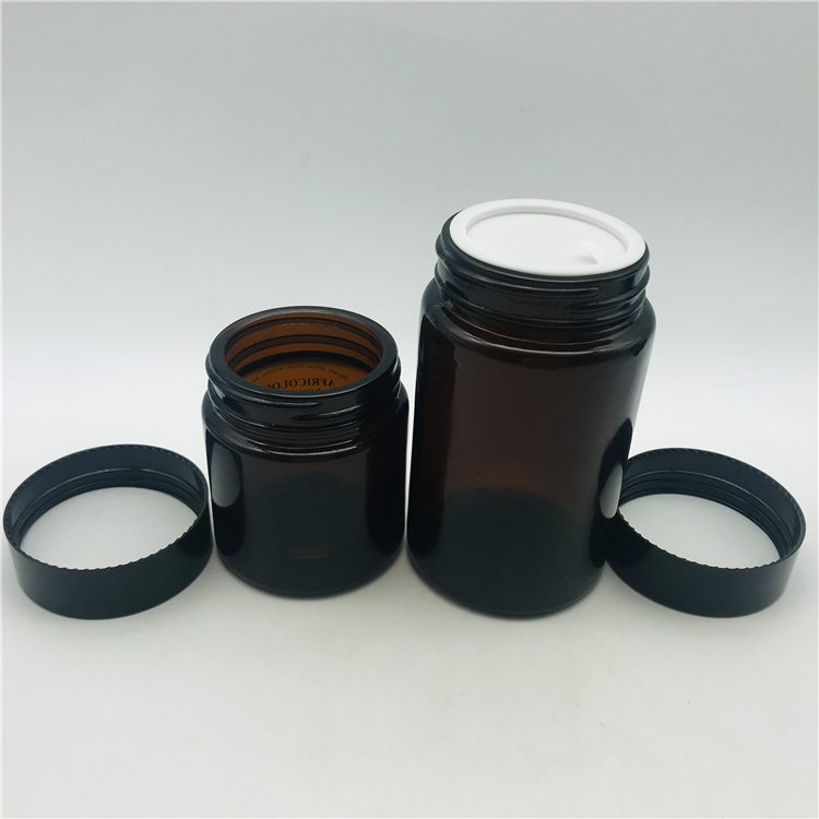100 ml 200ml dark amber brown shading eye face cream cosmetic bottle glass jar wholesale