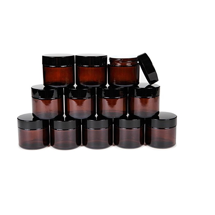 100 ml 200ml dark amber brown shading eye face cream cosmetic bottle glass jar wholesale