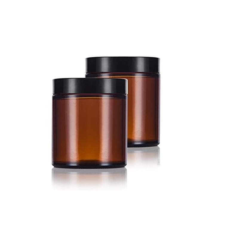 100 ml 200ml dark amber brown shading eye face cream cosmetic bottle glass jar wholesale