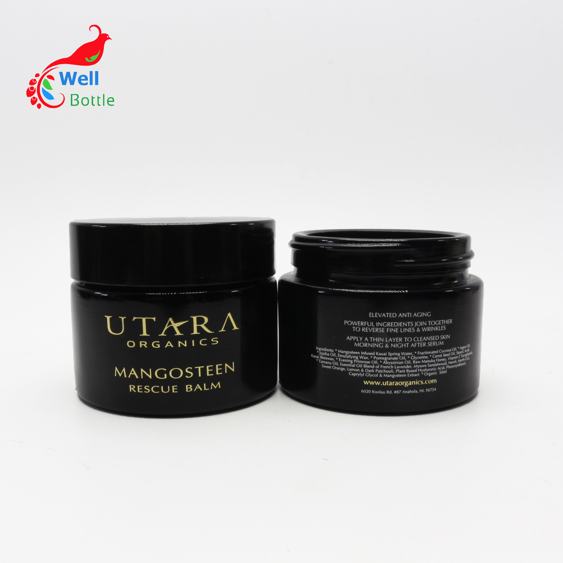 100 ml (3.3 fl oz) Black Ultraviolet Refillable Cream Glass Cosmetic Jars Empty Glass Screw Top Jar DV239E