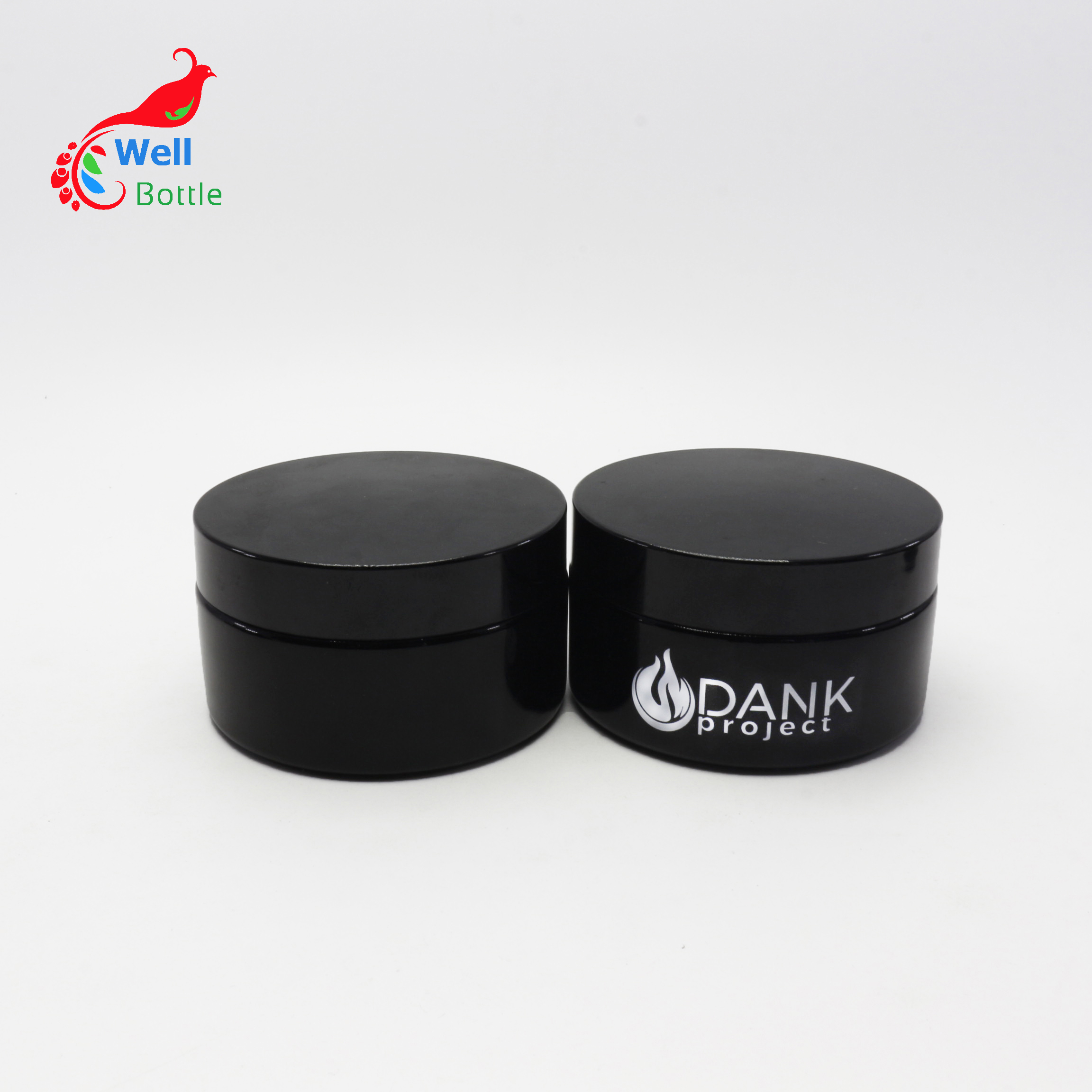 100 ml (3.3 fl oz) Black Ultraviolet Refillable Cream Glass Cosmetic Jars Empty Glass Screw Top Jar DV239E