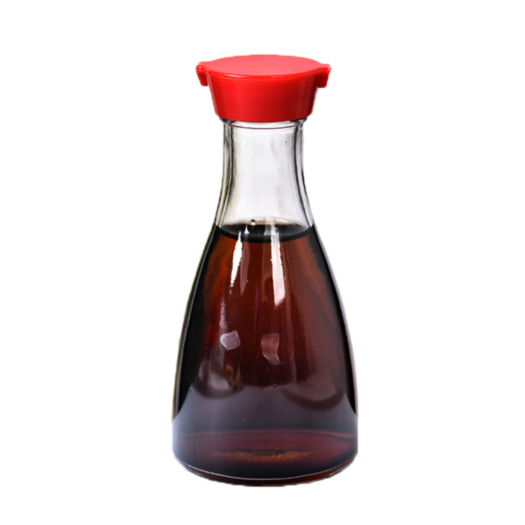 100 ml Taper Round Hot Sale Grinder Cap Glass Spice Bottle Dispenser For Soy Sauce With Plastic Lids