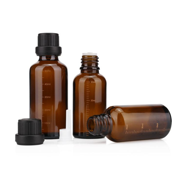100 ml amber essential oil glass bottle with screw cap
