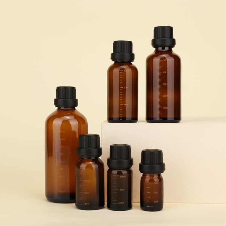 100 ml amber essential oil glass bottle with screw cap