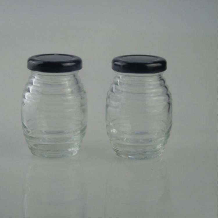 100 ml bee hive glass honey bottles jar with lug lid