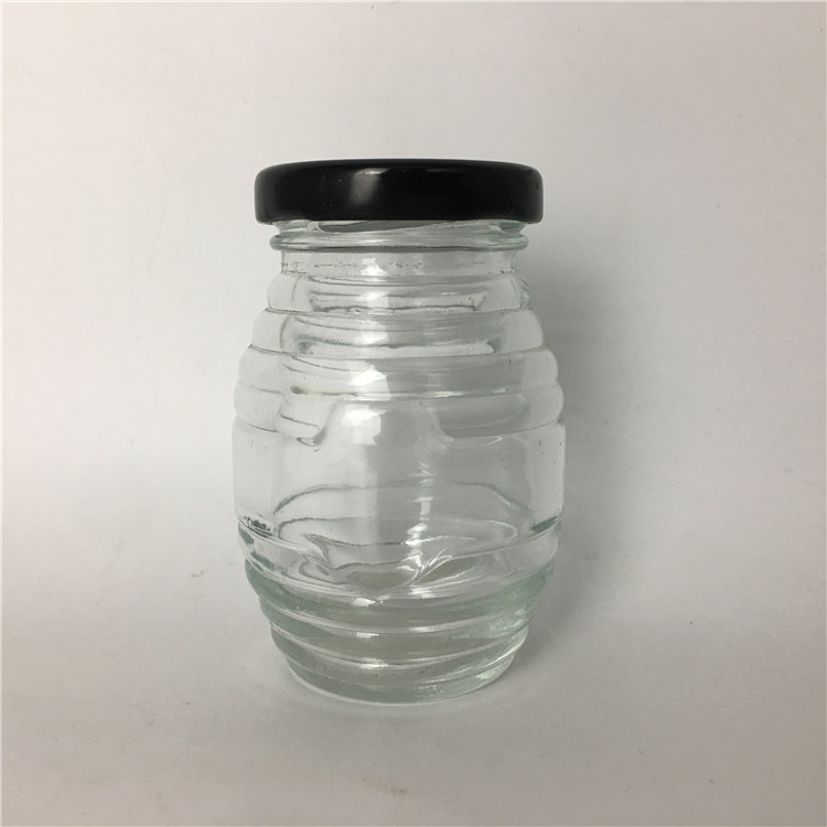 100 ml bee hive glass honey bottles jar with lug lid
