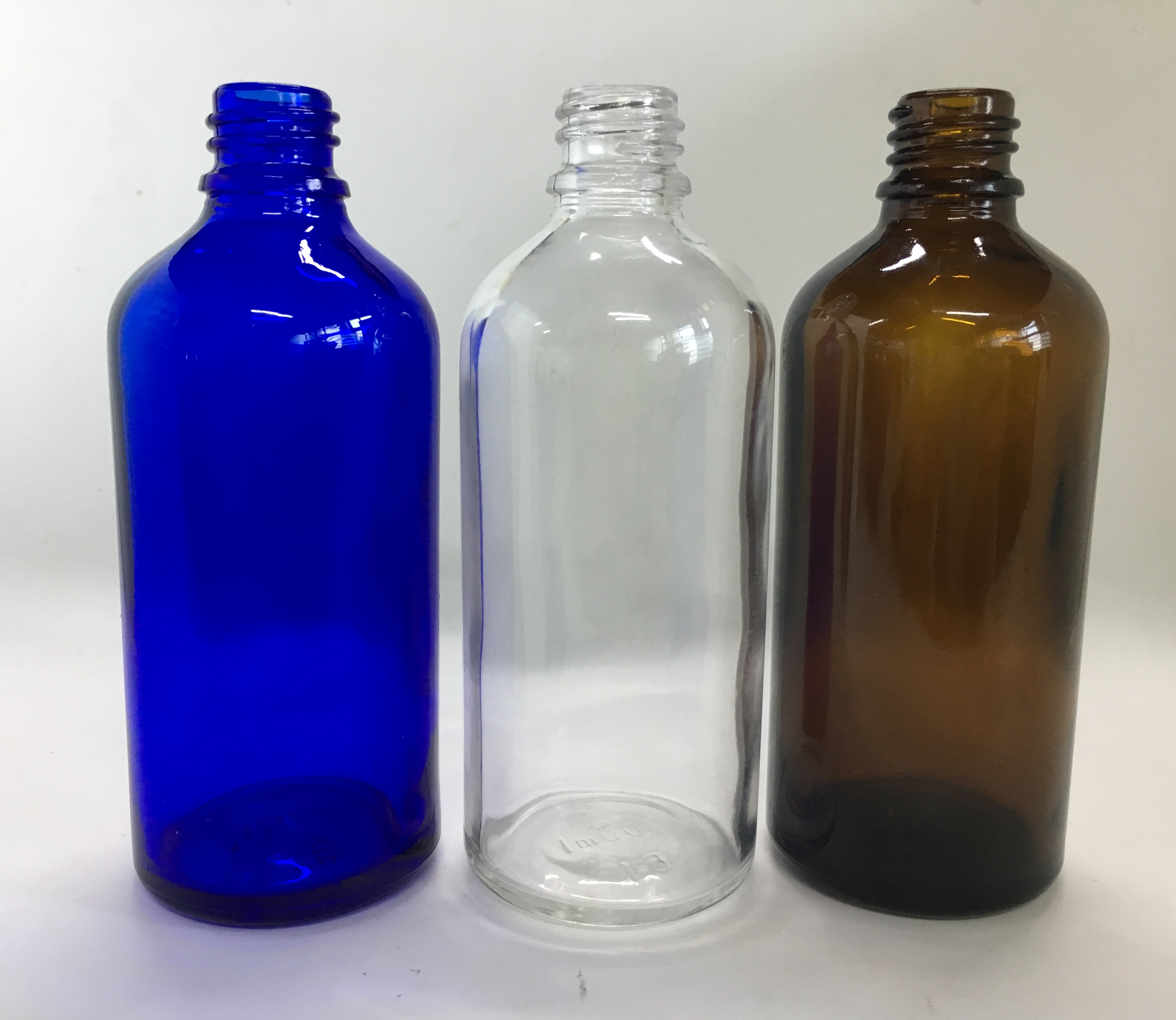 100 ml blue lotion pump glass bottle for face cream cosmetic packaging