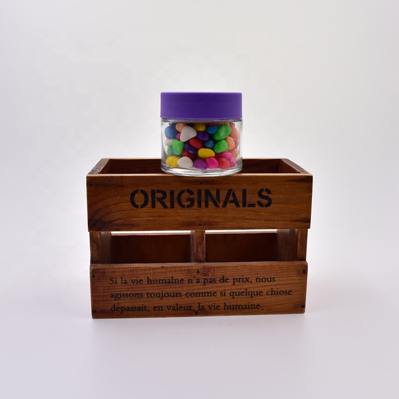 100 ml clear round straight side food storage snacks scented tea glass jar with plastic child proof lid.