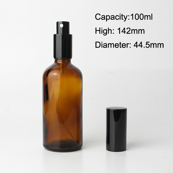 100 ml empty amber glass bottle for essential oil