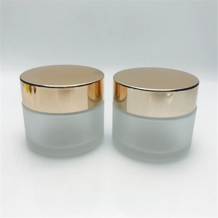 100 ml frosted uv cream jar cosmetic glass with rose gold lid