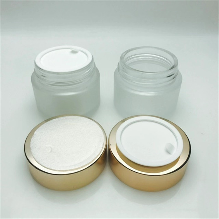 100 ml frosted uv cream jar cosmetic glass with rose gold lid