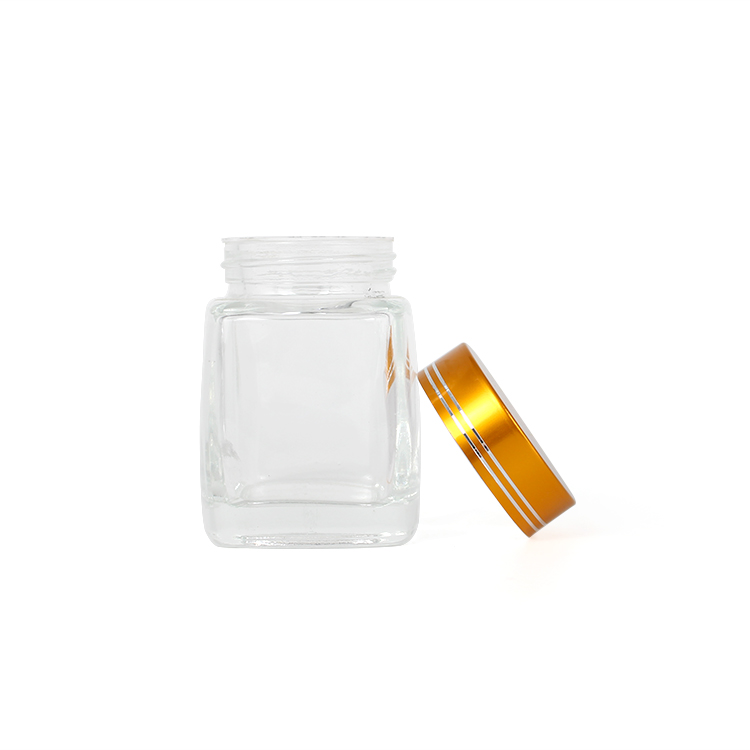 100 ml square clear glass jar for honey