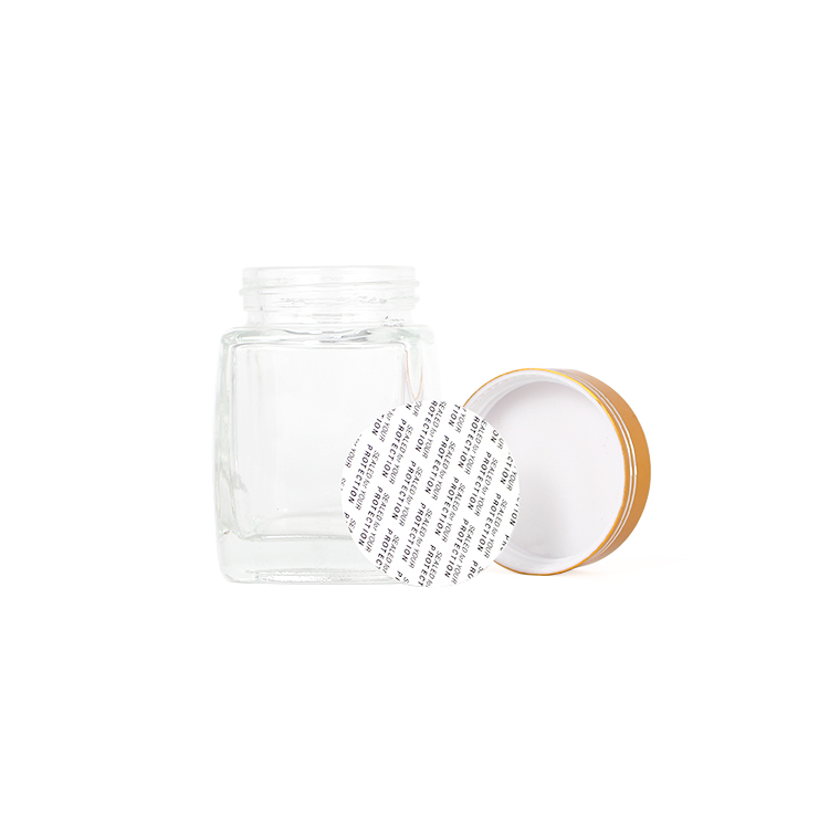 100 ml square clear glass jar for honey