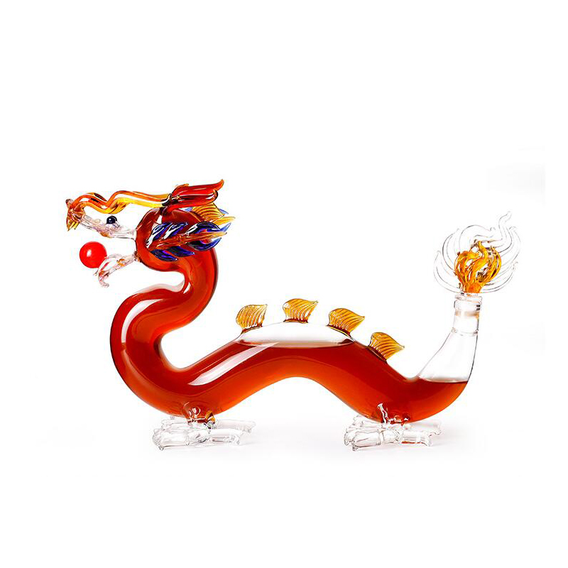 1000 ml Customized Glass dragon decanter dragon bottle for the wine and spirits