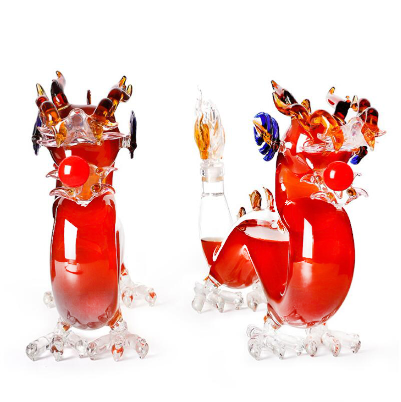 1000 ml Customized Glass dragon decanter dragon bottle for the wine and spirits