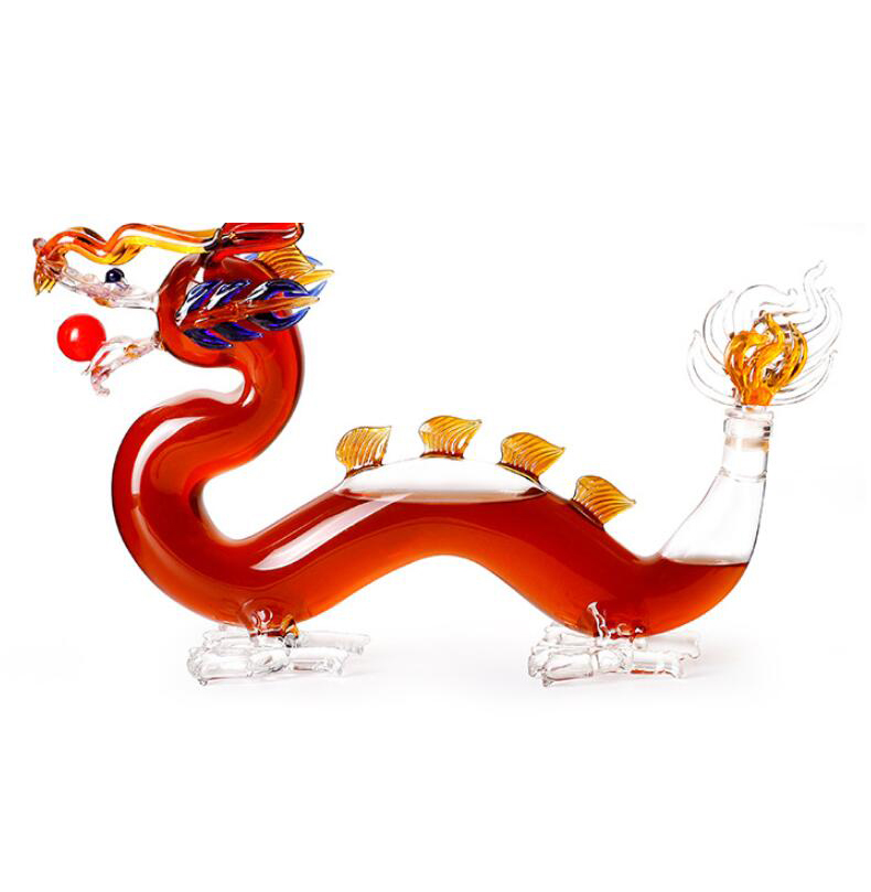 1000 ml Customized Glass dragon decanter dragon bottle for the wine and spirits