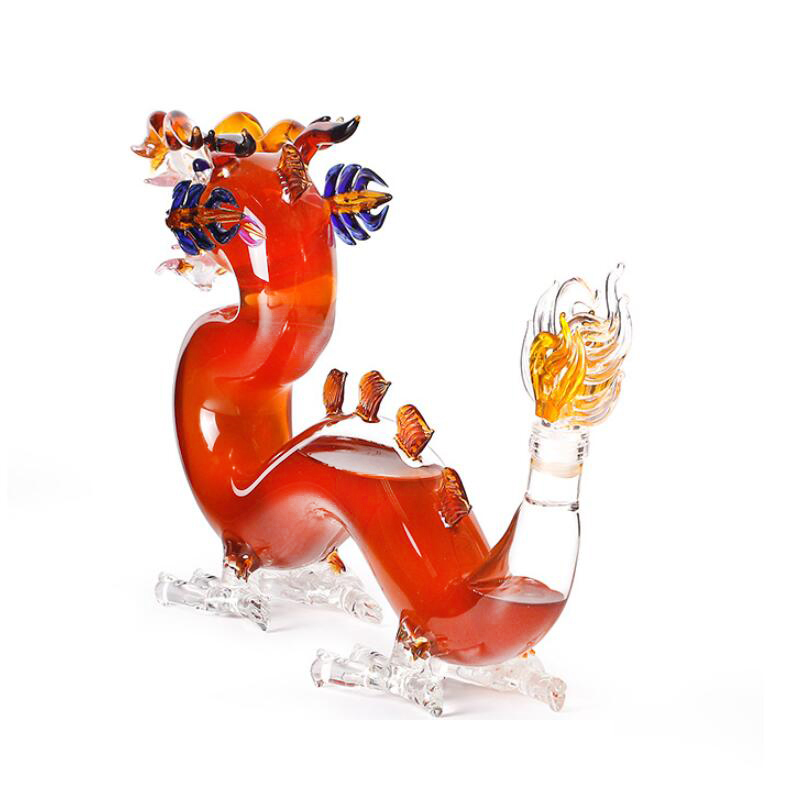 1000 ml Customized Glass dragon decanter dragon bottle for the wine and spirits