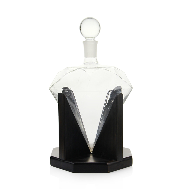 1000 ml Stocked Glass diamond decanter whiskey decanter with color box package