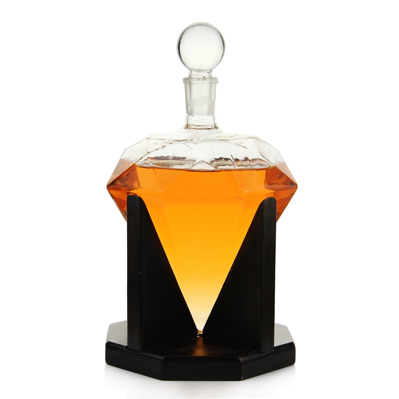 1000 ml Stocked Glass diamond decanter whiskey decanter with color box package