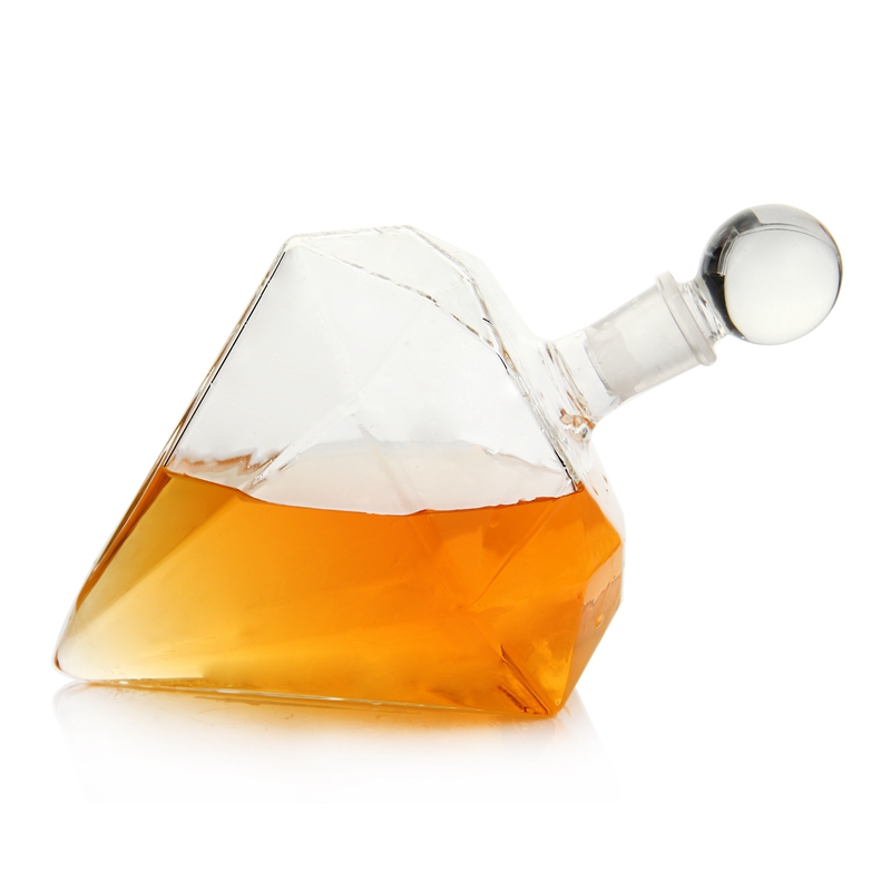 1000 ml Stocked Glass diamond decanter whiskey decanter with color box package