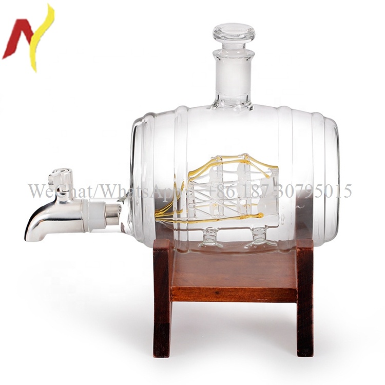1000 ml glass whiskey bottles whiskey decanter with cups Christmas gift