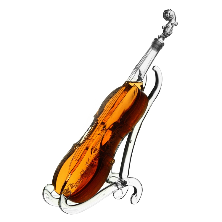1000ML Handcraft Borosilicate Glass Violin Shaped Fancy Glass Wine Bottles / Glass Liquor Bottle / Glass Violin Bottle