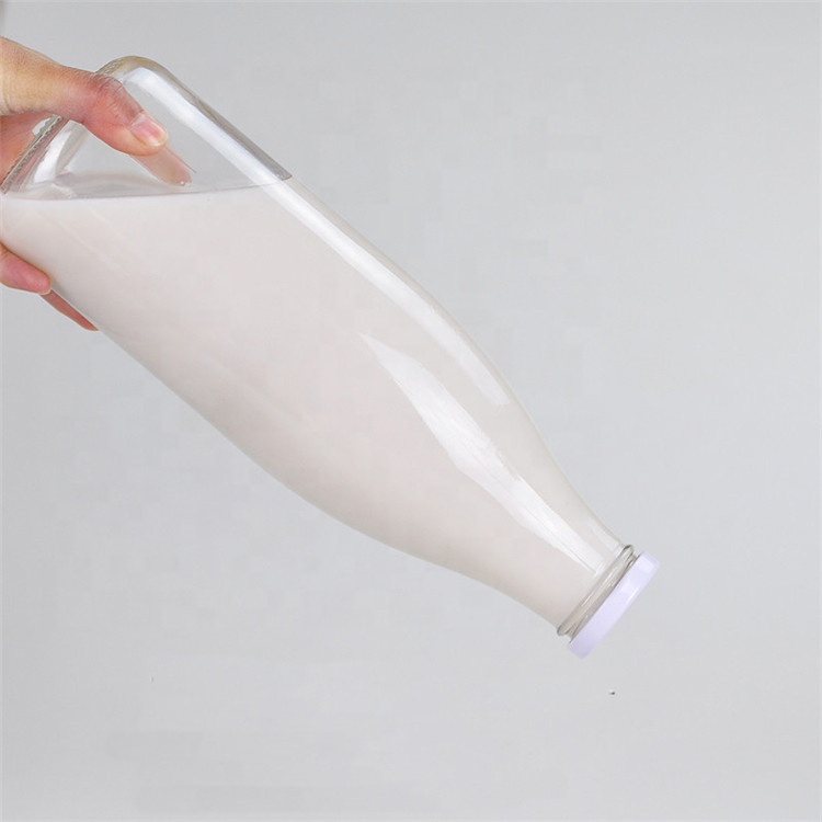 1000ML Logo Print Milk Beverage Bottle With PE Lid Tin Plate Lid