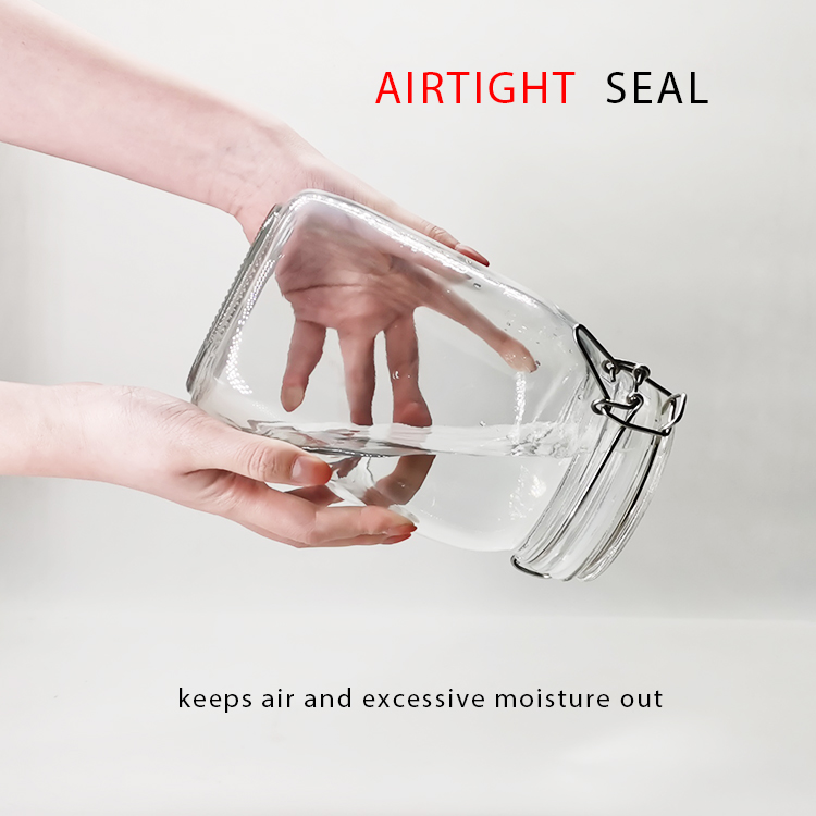 1000Ml Air Tight Glass Storage Food Jam Jars Clip Top Food Glass Jars