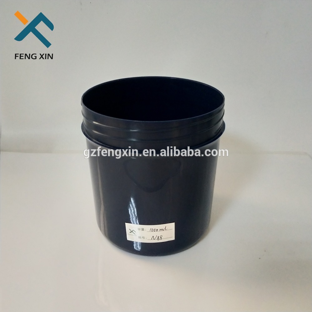 1000g matt black plastic container food packaging empty cosmetic pet jar