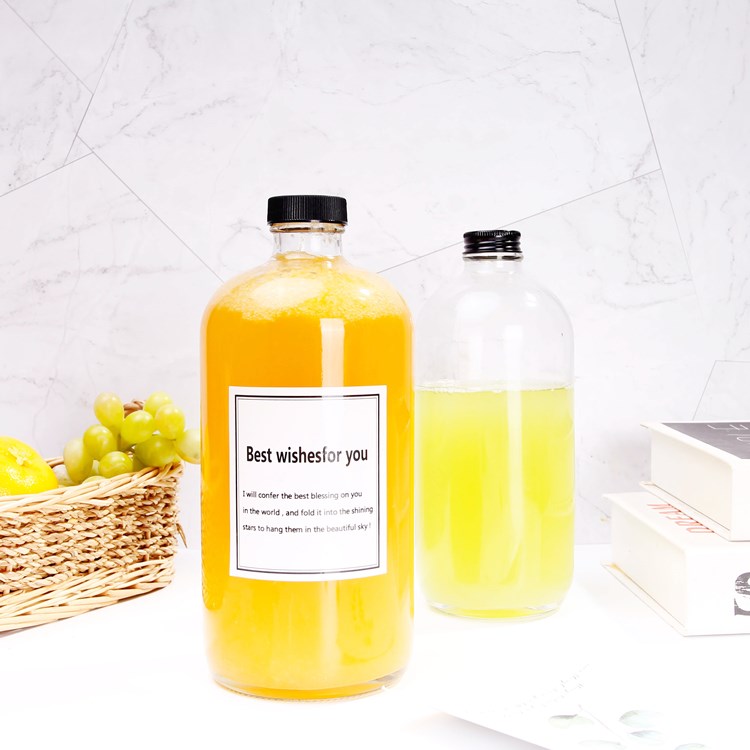 1000ml 1 Liter Round Glass Bottle Big Glass Bottle With Lids